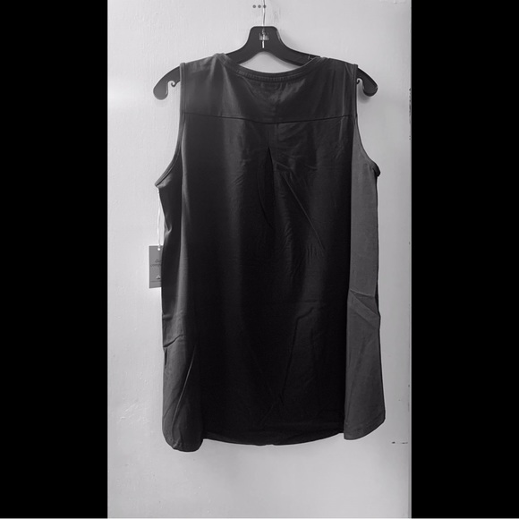 🆕Black-Cotton Rich Curved Hem Tank Top - Picture 3 of 5